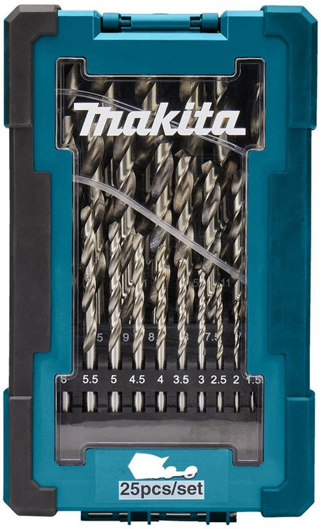 Makita tilbehør d-67555 | metal boresæt | hss-g | 25 dele - d-67555