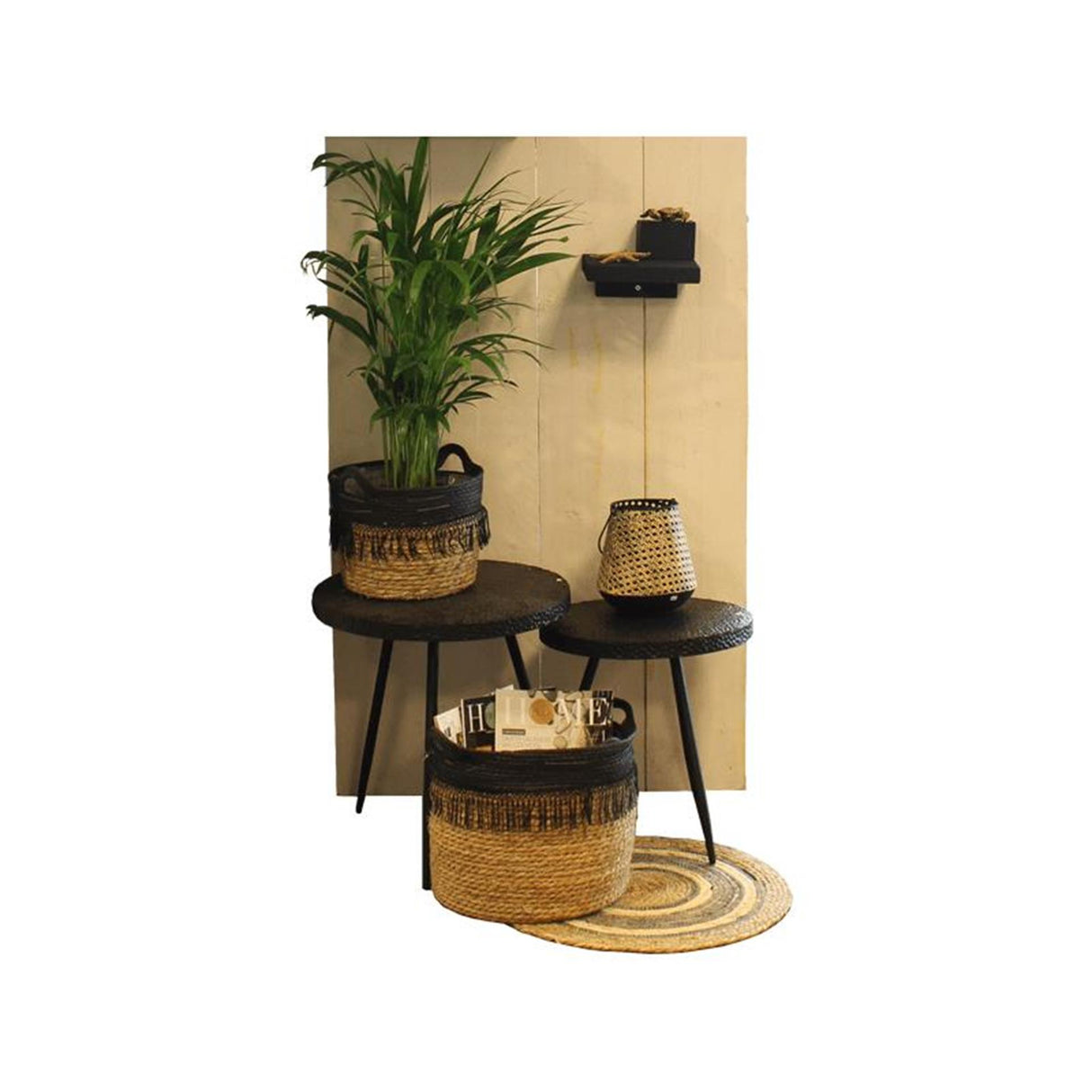 Gerkimex kurvesæt 3-delt naturlig antracit ã˜34xh28 ã˜31x424 ã˜27xh20cm