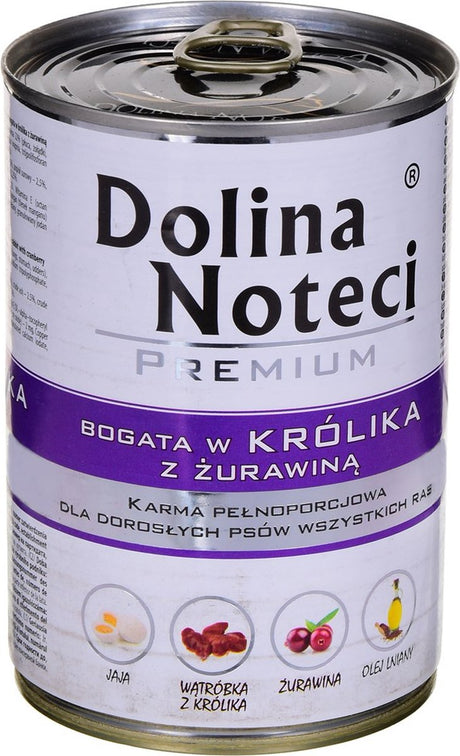 Dolina noteci premium - våd hundefoder - kanin tranebær - 24 x 400 g