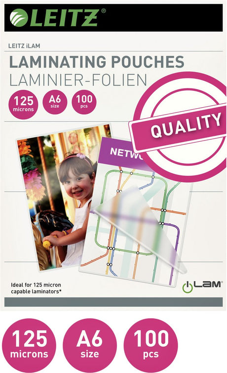 Leitz lamineringsposer - a6 - 125 mikron - 100 stk