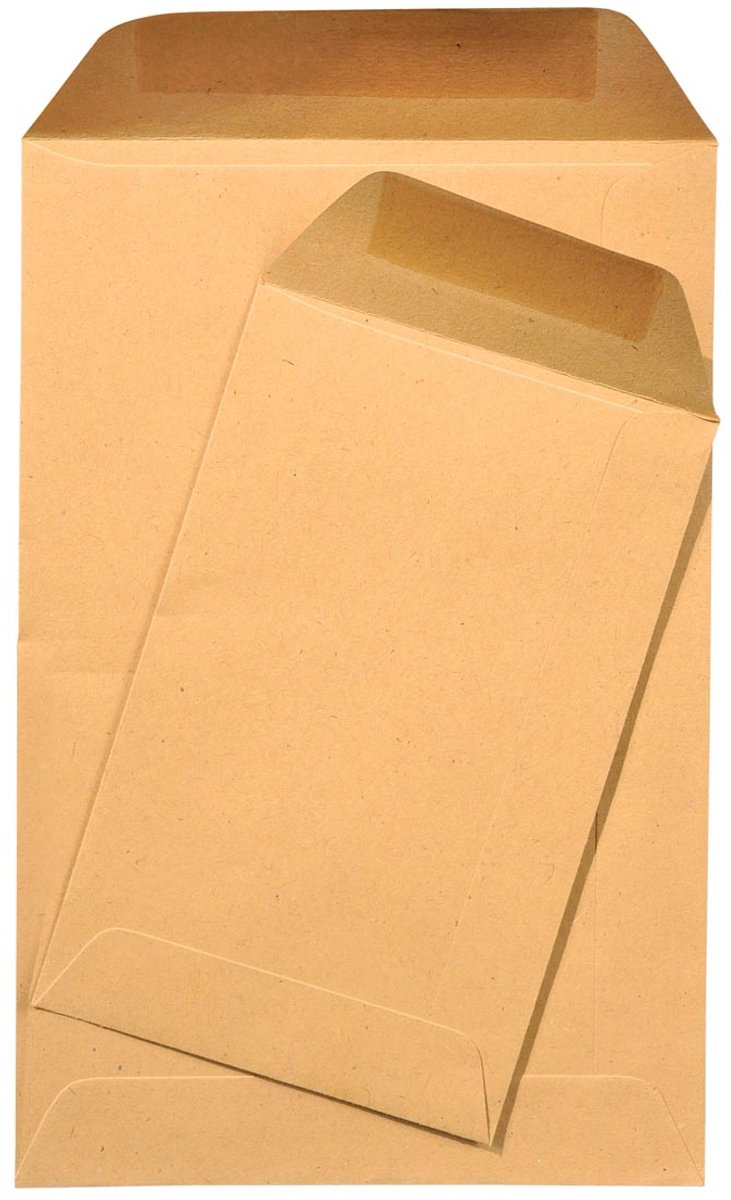 Galleri betalingsposer størrelse 65 x 105 mm gummieret brun kraftkasse med 1000 stk.