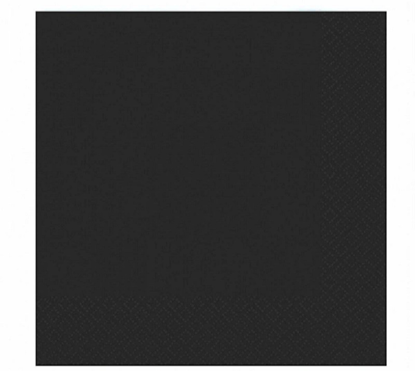 Duni servietter sorte 33x33cm 3-lags tissue FSC pakke med 20 servietter