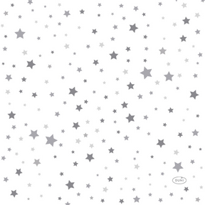 Duni servietter sølv stardust 33 x 33 cm | 12 stk