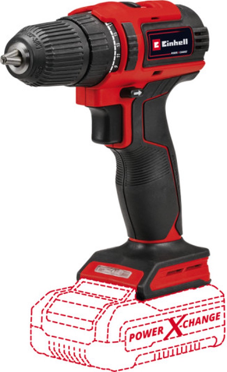 Einhell akku bore-/skruetrækker te-cd 18 40 li bl solo - power x-change - 18 v li-ion - 40 nm - 0-350 0-1.450 o/min - 10 mm nøglefri borepatron - børsteløs motor - ekskl. batteri og oplader