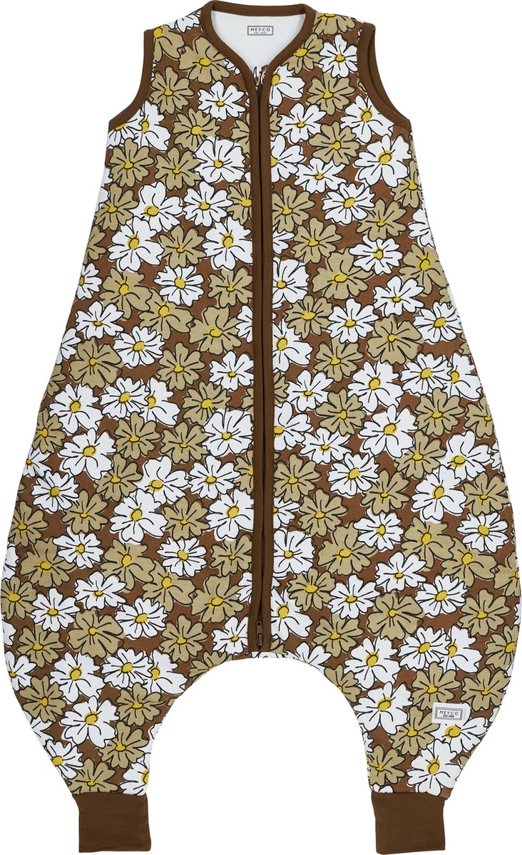 Meyco baby vintage blomst baby vinter sove overall trøje - chokolade - 80 cm - 2,0 sammen