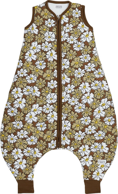 Meyco baby vintage blomst baby vinter sove overall trøje - chokolade - 80 cm - 2,0 sammen