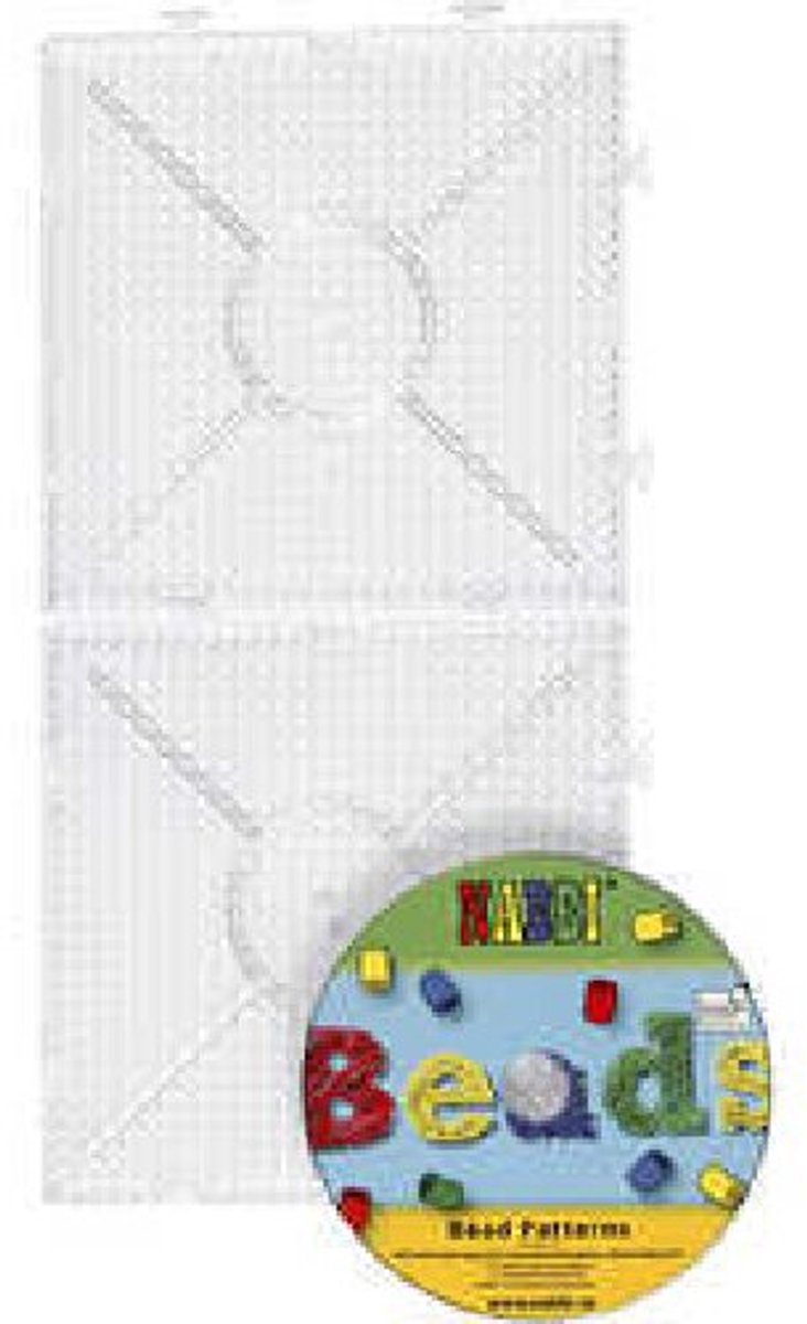 Nabbi bundplade strygeperler - bundplade - strygeperleformer - strygeperleplade - perledesignplade - stor firkant - 15x15cm - sæt med 2 stk.