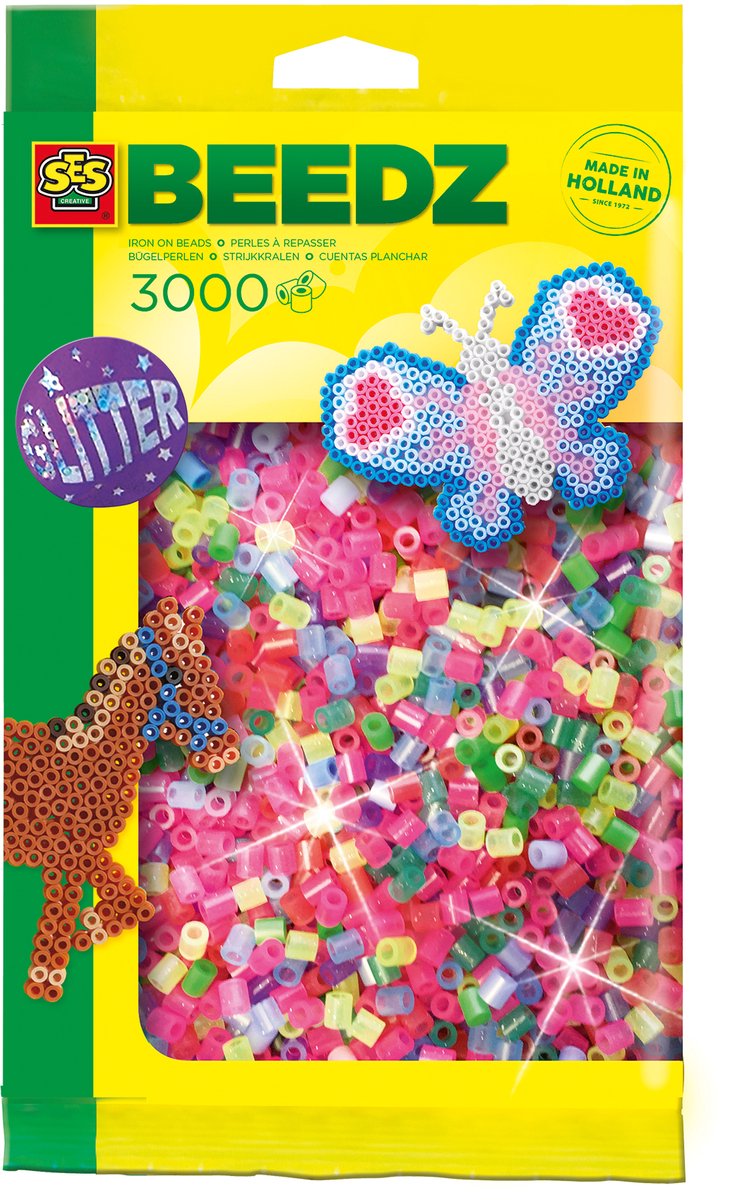 Ses creative ses strygeperler - glitter, 3000 stk.