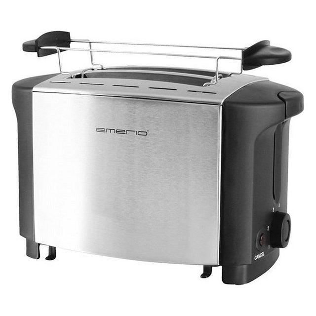 Emerio to-124806 brødrister rustfrit stål sort
