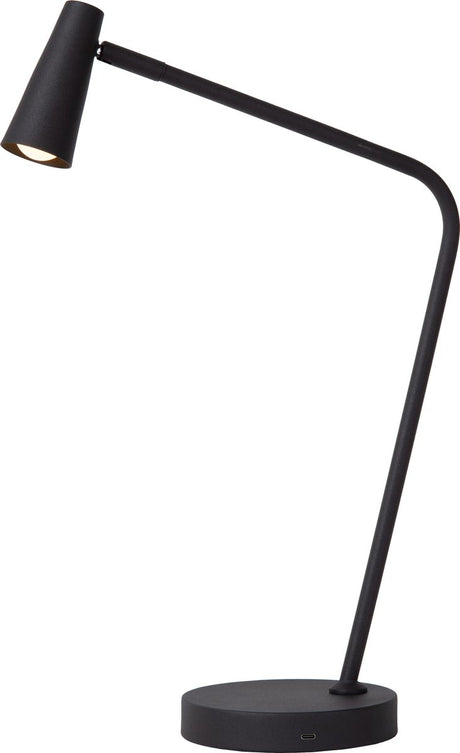 Lucide stirling - genopladelig skrivebordslampe - genopladeligt batteri - led 3 stepdim - 1x3w 2700k - sort