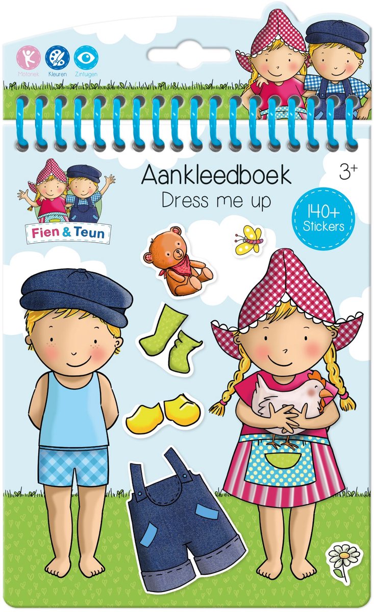 Bambolino fien teun dress me up sticker aankleed- en kleurboekje vakantieboekje meisjes 24 delig - educatief speelgoed junior vanaf 3 jaar stickeren en kleuren