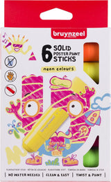 Bruynzeel gouache sticks sæt neon | 6 farver