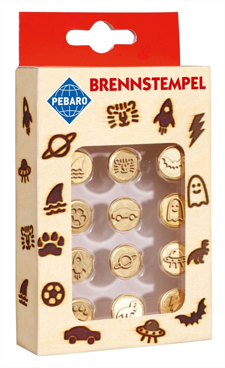 Pebaro brandstempels 12 stuks raket ufo