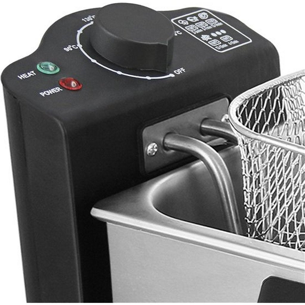 Emerio df-120482 frituregryde 3l 2000w rustfrit stål sort