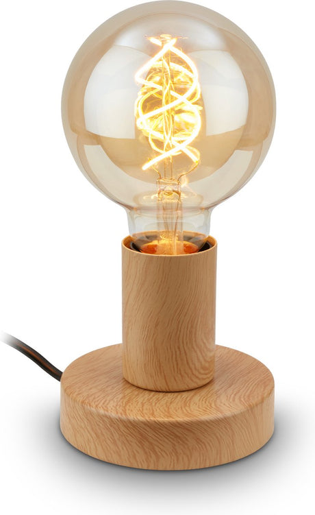 Briloner teepu - industriel bordlampe - retro sengelampe - metal - E27 fitting - ø10 cm - trælook