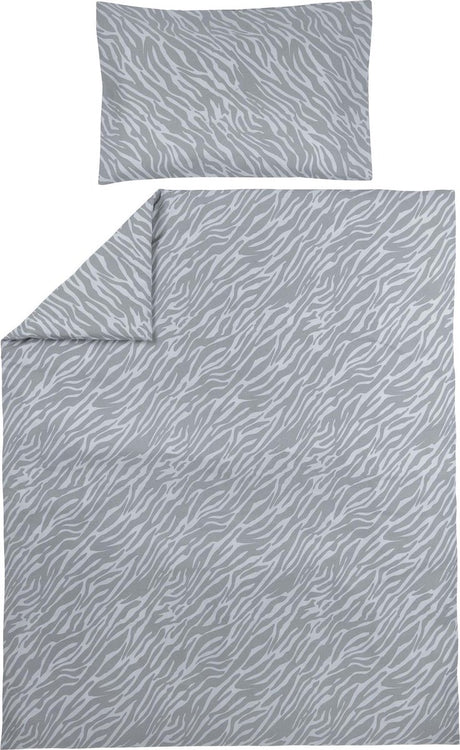 Meyco baby zebra dynebetræk til småbørn - grå - 120x150cm