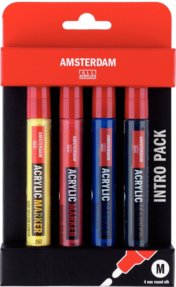Amsterdam akryl markør intro sæt | 4 farver