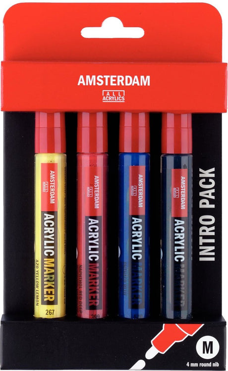 Amsterdam akryl markør intro sæt | 4 farver
