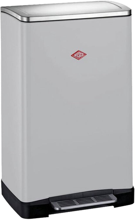 Wesco stor dobbelt dreng affaldsudskiller | 36 liter | duo pedalspand (2x18 liter) | metal - cool grå mat | skrald