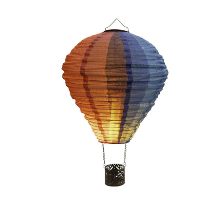 Anna's collection solar luchtballon nylon met vlameffect 22led 29x58cm