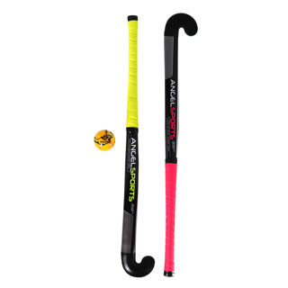 Angel sportshockey sæt pink og gul 33''