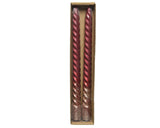 Decoris middagslys swirl okseblod glitter 25cm 2 stk