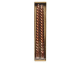 Decoris middagslys swirl kanel glitter 25cm 2 stk