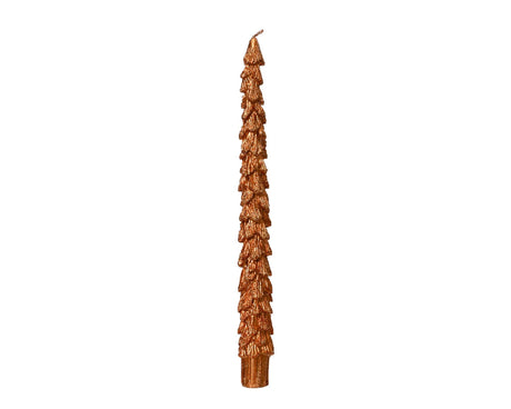 Decoris middagslys juletræ kobber 25cm 2-delt