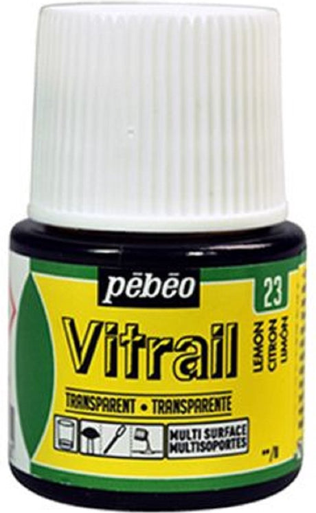 Pebeo glasmaling - 23 citroner - gennemsigtig - vitrail - 45 ml