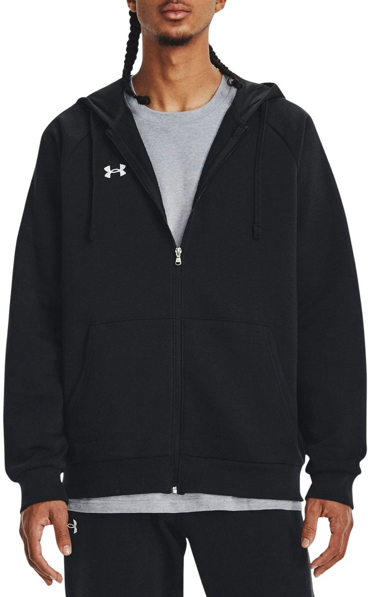 Under Armour UA Rival Fleece FZ Hættetrøje-BLK Sportstrøje til mænd - Sort - Hvid