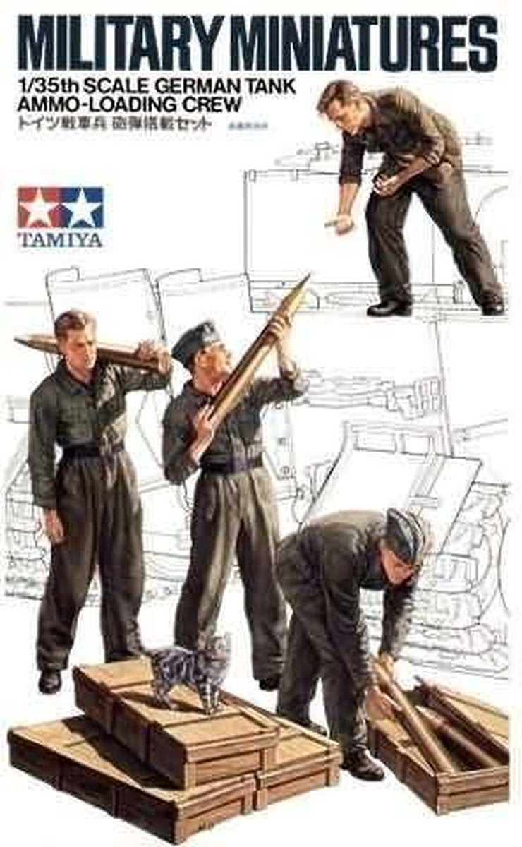 Tamiya modelsæt militærkøretøjer - 35188 fig. indstille tankammunitionsbelastning. mandskab med 4 figurer plastik - 1:35 - modelfremstilling