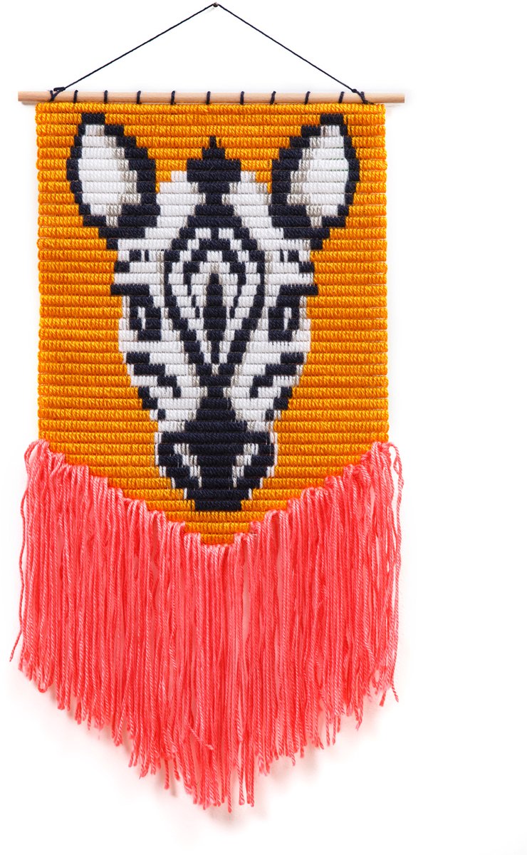 Sozo - broderisæt til vægkunst zebra - komplet broderisæt - velegnet fra 6 år