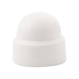 Dækhættemøtrik m8 hvid plastbalje 50 stk.