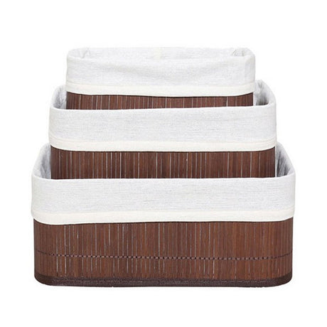Homestyle pro bambus opbevaringskurve 3 styk brun hvid