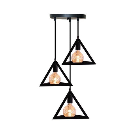 Homestyle pro mk022-b industrielle pyramide hængende lamper sort metal