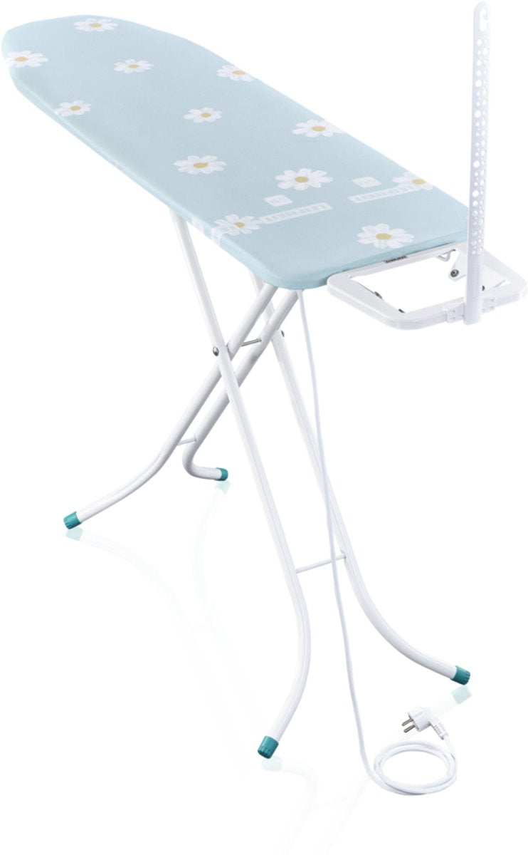 Leifheit strygebræt classic m basic plus - 120x38 strygeflade - lyseblå blomst