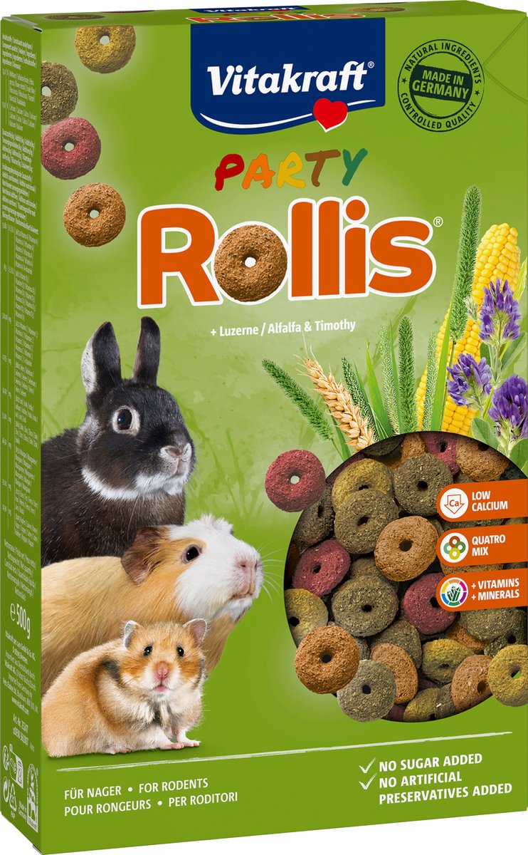 Vitakraft party rollis - gnaver snacks - 500 gram