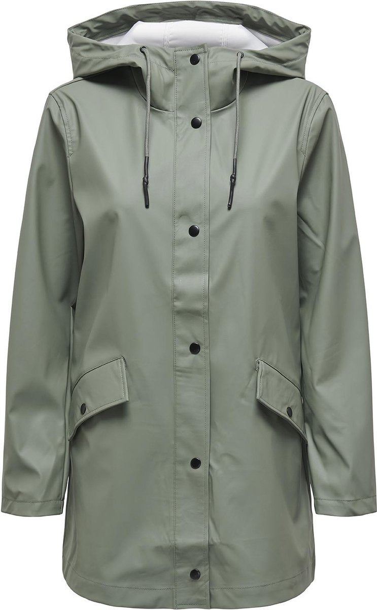 Only jakke onlelisa regnfrakke otw noos 15261734 agave grøn dame str - l