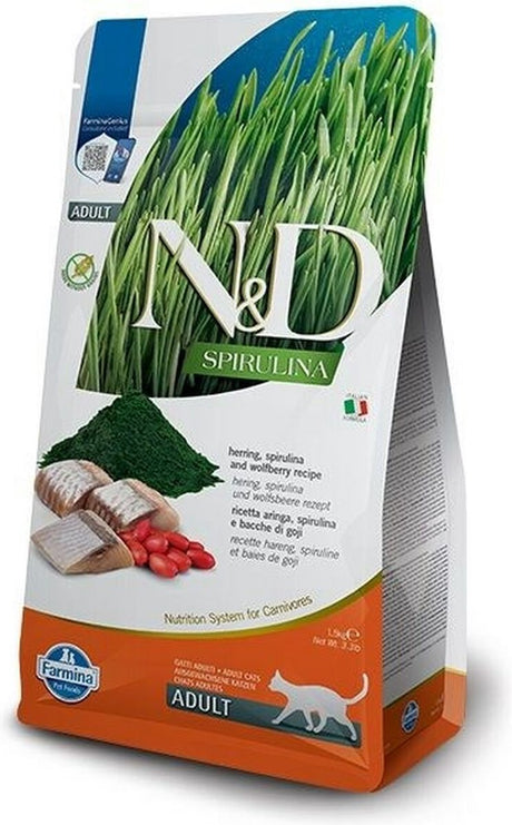 Farmina kattefoder n d spirulina silde katteurt voksen 1,5 kg