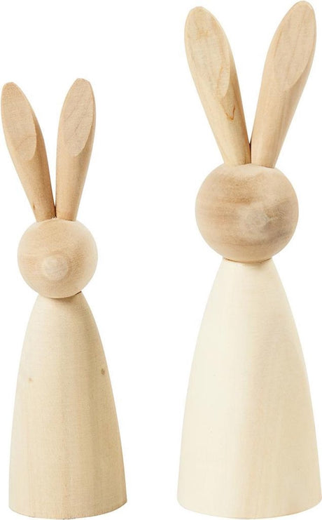 Creativ virksomhed https: www.cchobby.nl træ-kaniner-h-12-14-cm-d-3-5-4-cm-2-piece-1-box