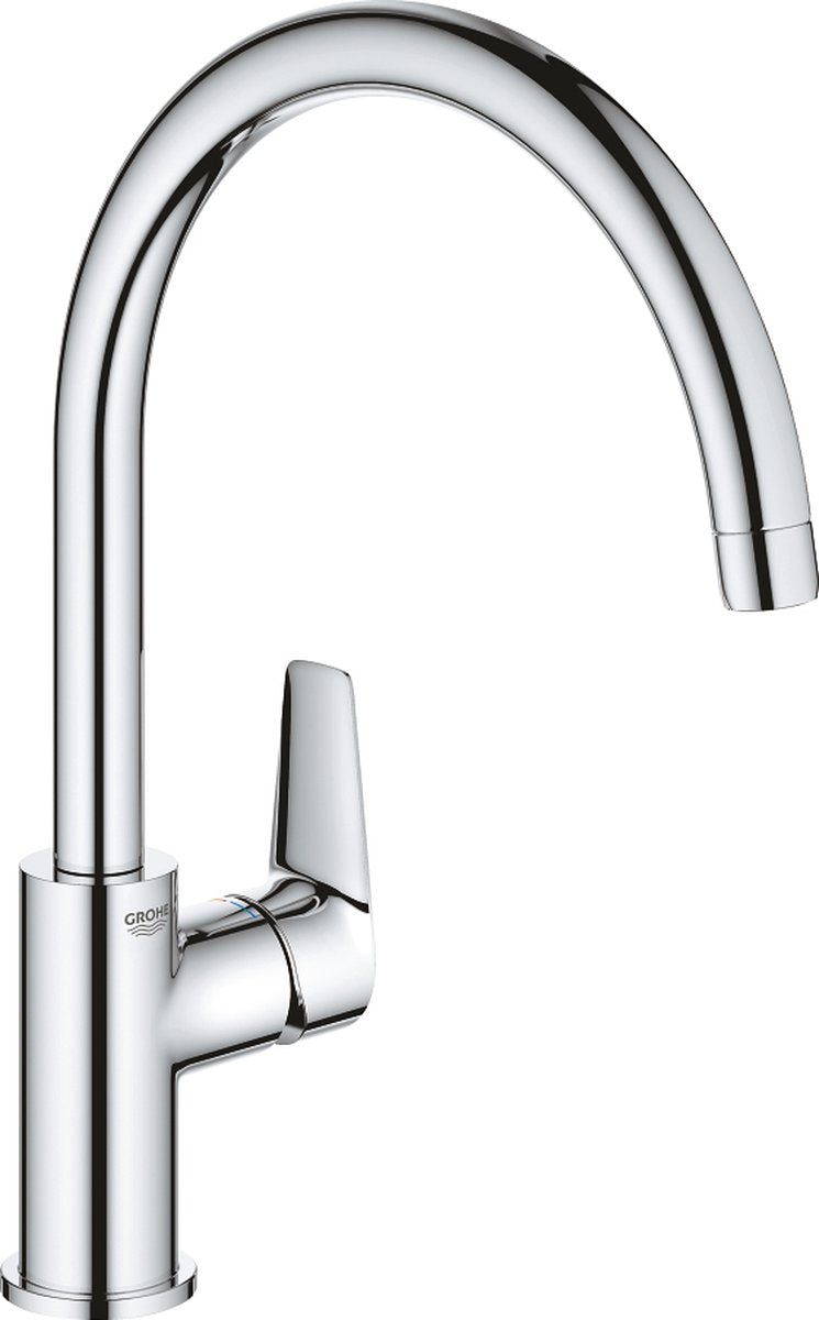 Grohe bauedge køkkenhane - høj tud - 360° drejeområde - krom