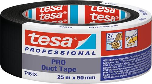 Tesa gaffatape pro sort 50mm 25mtr (nml)