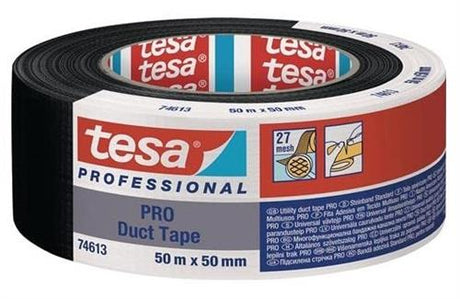 Tesa gaffatape pro sort 50mm 50mtr