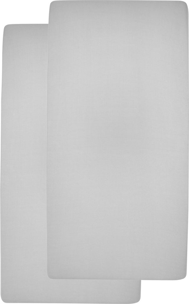 Meyco baby uni lagnet tremmeseng - 2-pak - lysegrå - 40x80 90cm