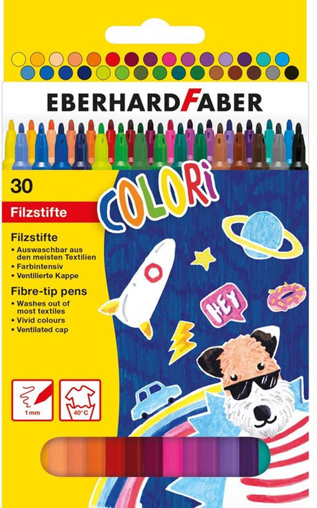 Eberhard faber tusch - farvet - 30 stk - assorteret - ef-551130