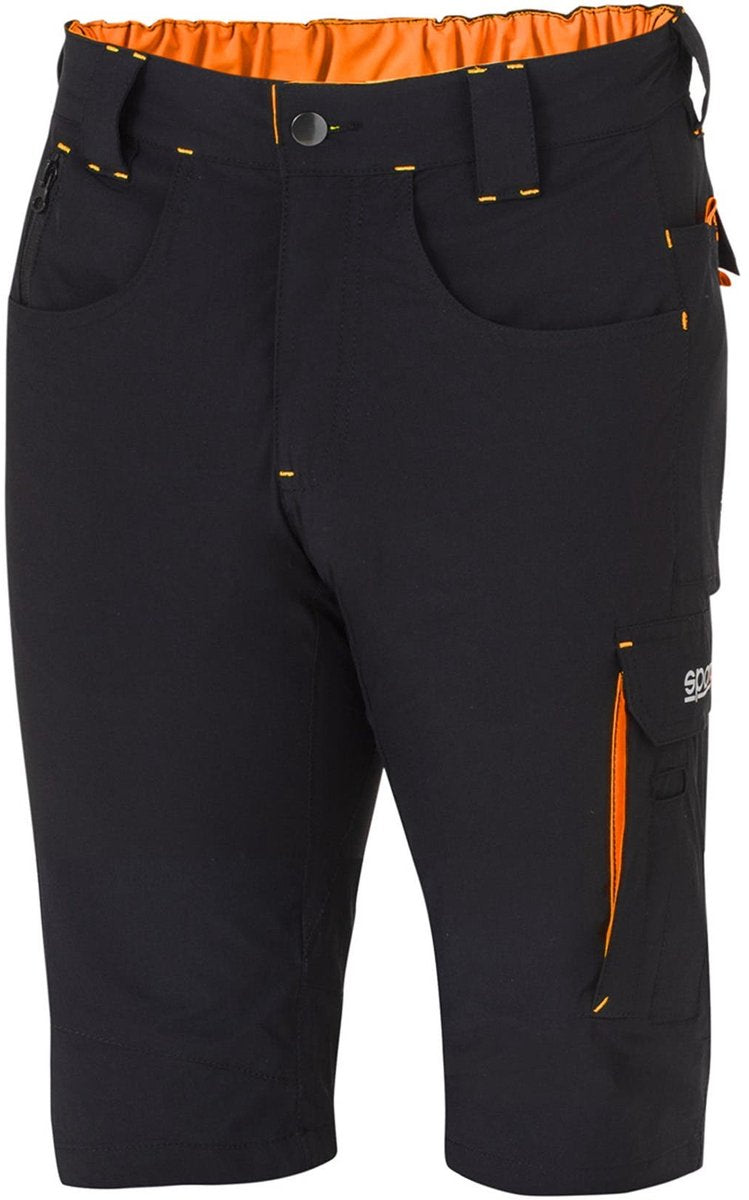 Sparco arbejdsbukser korte tech lys laredo - sort - orange - m