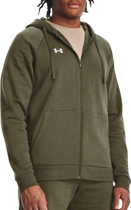 Under Armour UA Rival Fleece FZ Hættetrøje Sportstrøje til mænd - Grøn - Hvid
