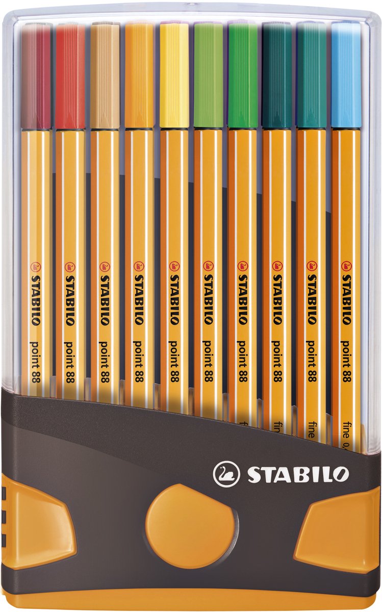 Stabilo point 88 - colorparade - antracit orange - sæt med 20 forskellige farver
