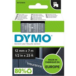 Tapes dymo d1 polyester 12mmx7m hvid-gennemsigtig blank