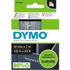 Tapes dymo d1 polyester 12mmx7m hvid-gennemsigtig blank